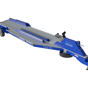 Pangolin Marine 32-35 composite boat trailer front view with corrosion-resistant composite frame and adjustable bunks for saltwater use
