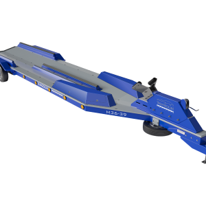 Pangolin Marine 36-39 composite boat trailer front view with corrosion-resistant composite frame and adjustable bunks for saltwater use