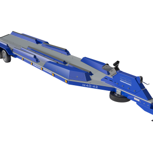 Pangolin Marine 40-42 composite boat trailer front view with corrosion-resistant composite frame and adjustable bunks for saltwater use