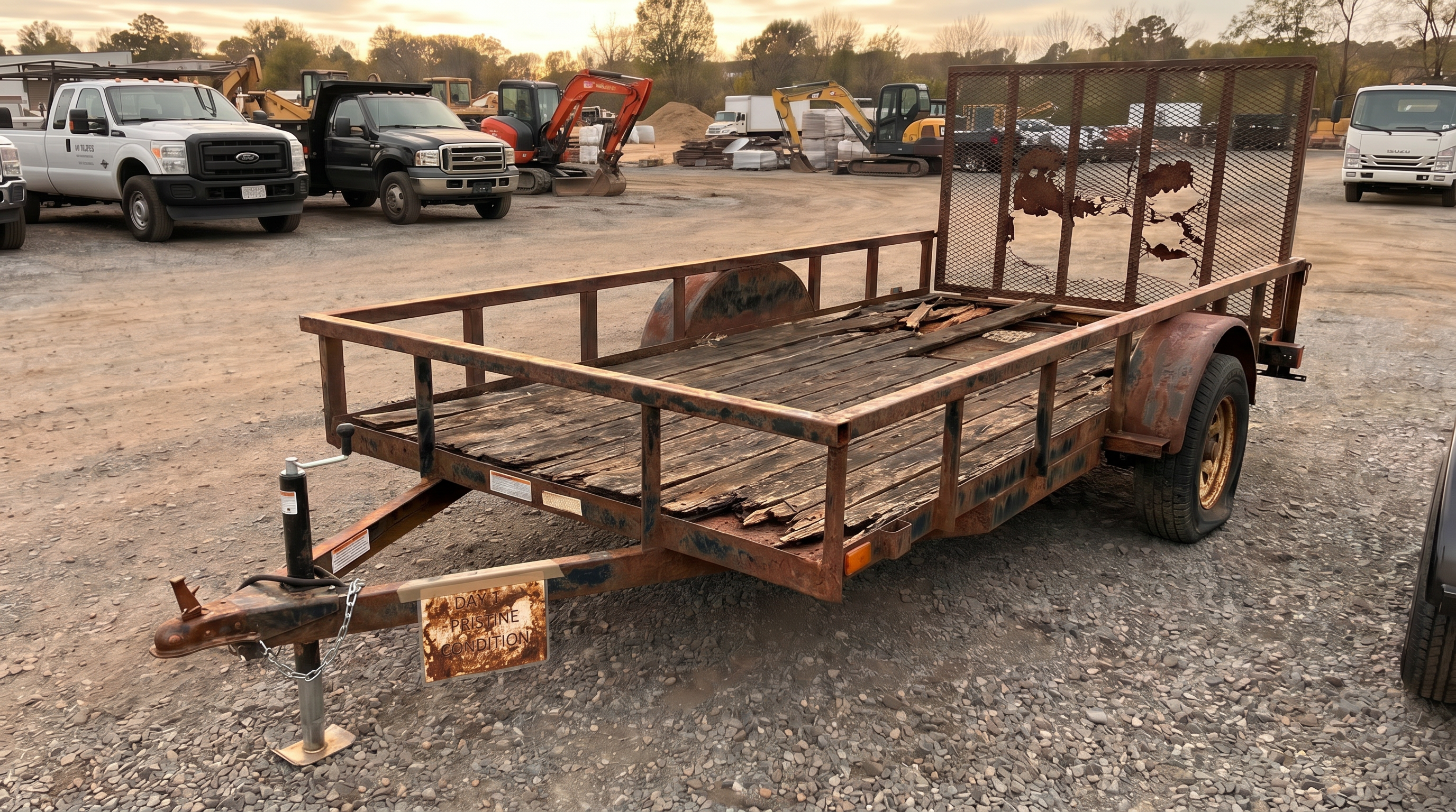 Steel trailer aging frame 5